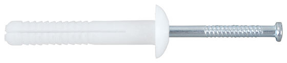 Weiße Nagel Nylon Wand Anker Rundkopf Niedrigprofil 5 mm X 25 mm